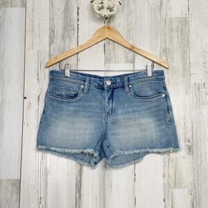 Blank NYC Tomboy Shorts Blue Denim Mid Rise Beach Vacay Boho Stretch Size 27
